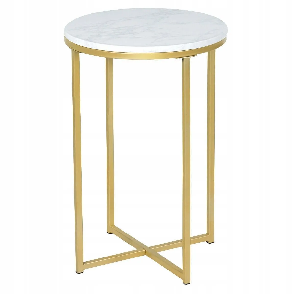 Stolik boczny okrągły w kolorze marmuru