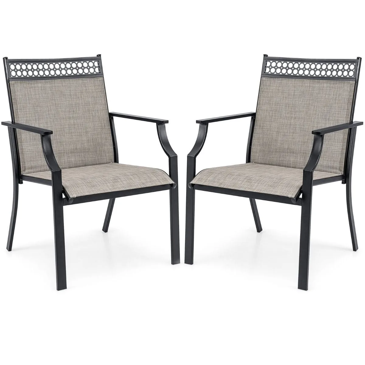 Krzesła tarasowe z podłokietnikami zestaw 2 szt.