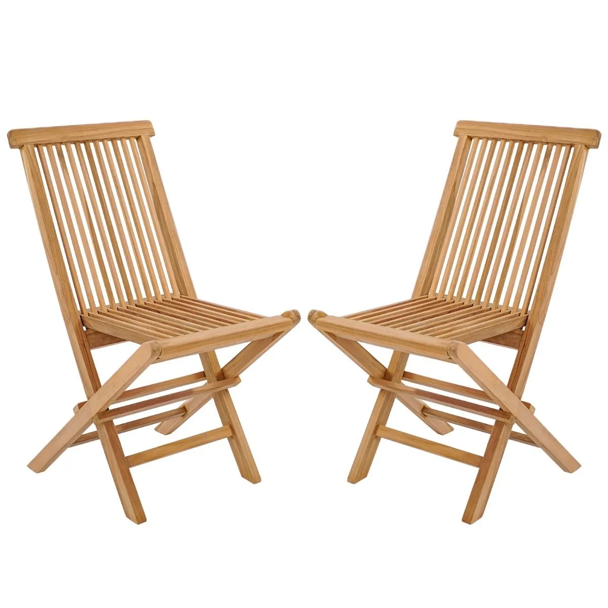 Zestaw 2 szt. składanych drewnianych krzeseł ogrodowych