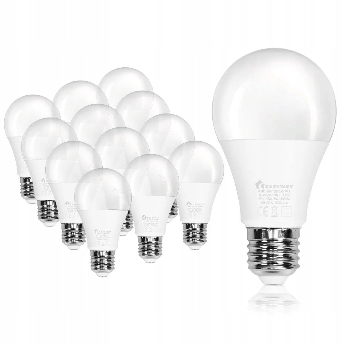 Żarówki led 9w e27 6500k 90lm zestaw 12 szt