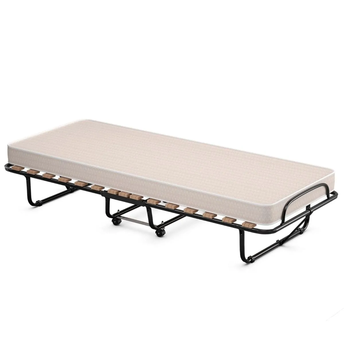 Składane łóżko z materacem z pianką memory