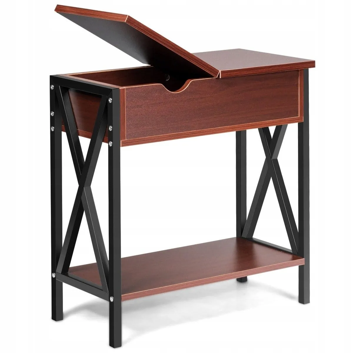 Wąski stolik boczny ze schowkiem