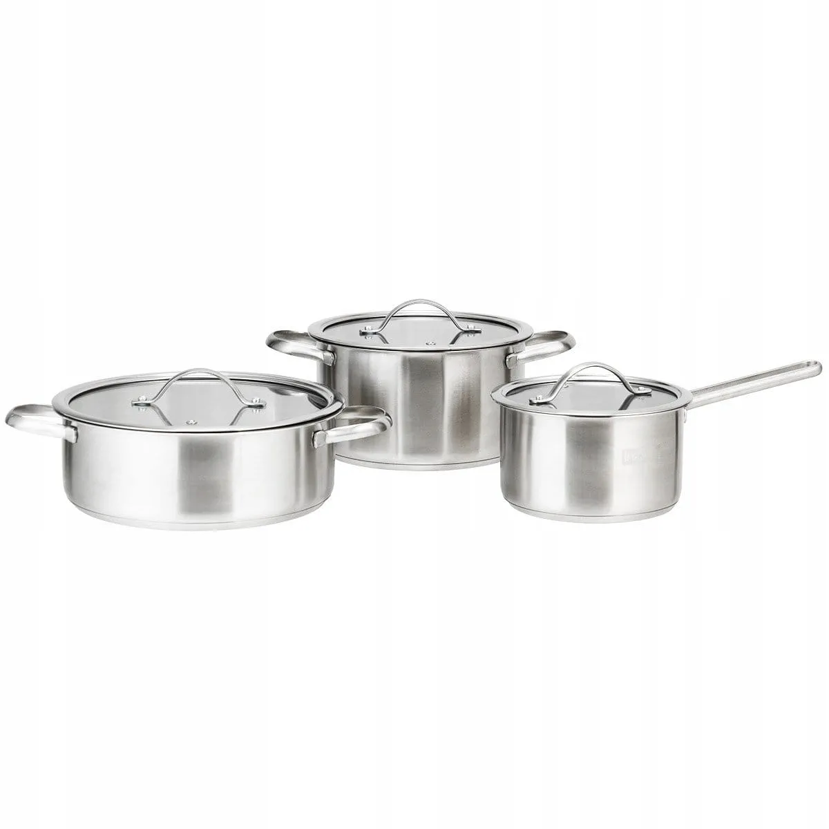 Zestaw 3 garnków kuchennych ze stali nierdzewnej