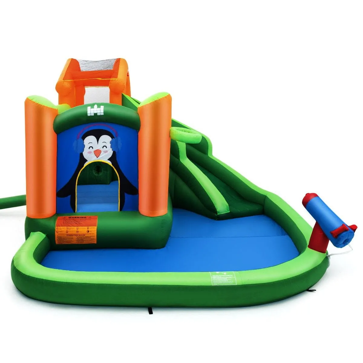 Zamek dmuchany z motywem pingwina 370 x 300 x 190 cm