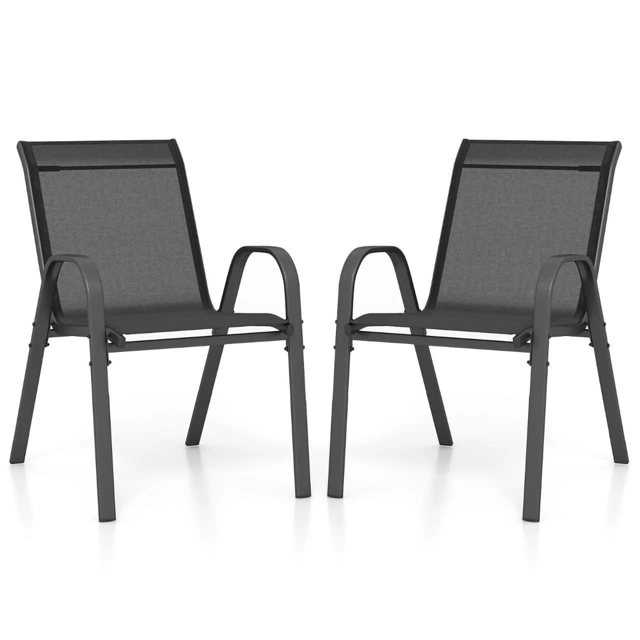 Zestaw 2 szt. krzeseł ogrodowych czarne