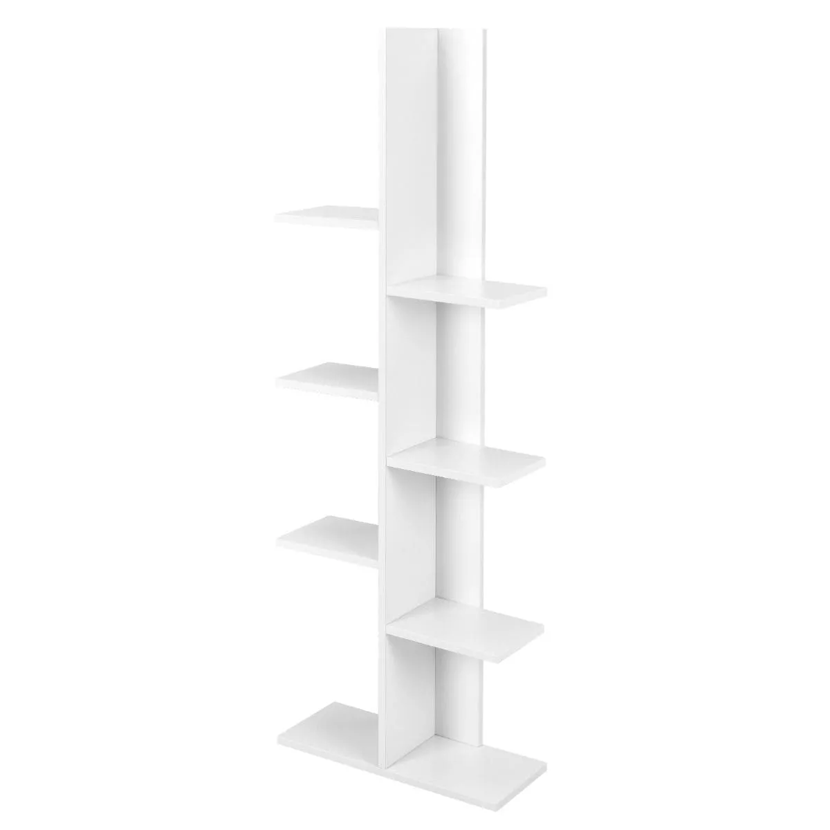 Wolnostojący drewniany regał z 8 półkami