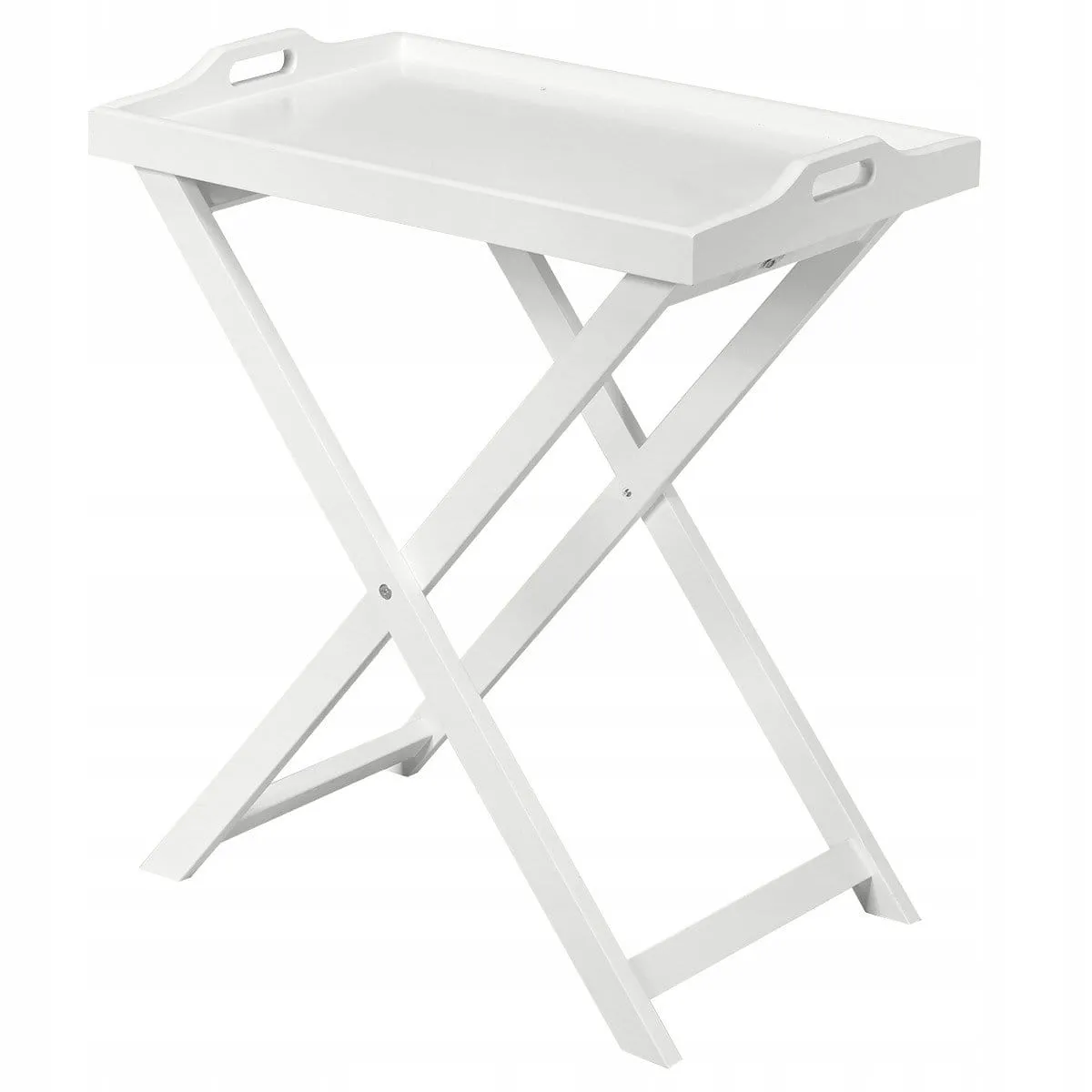 Stolik drewniany ze zdejmowaną tacą