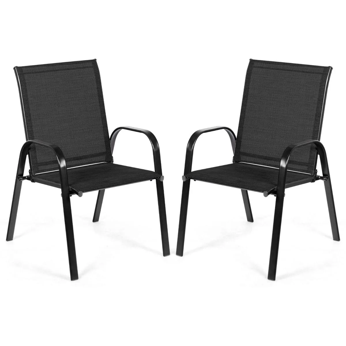 Proste krzesła ogrodowe 2 szt czarne