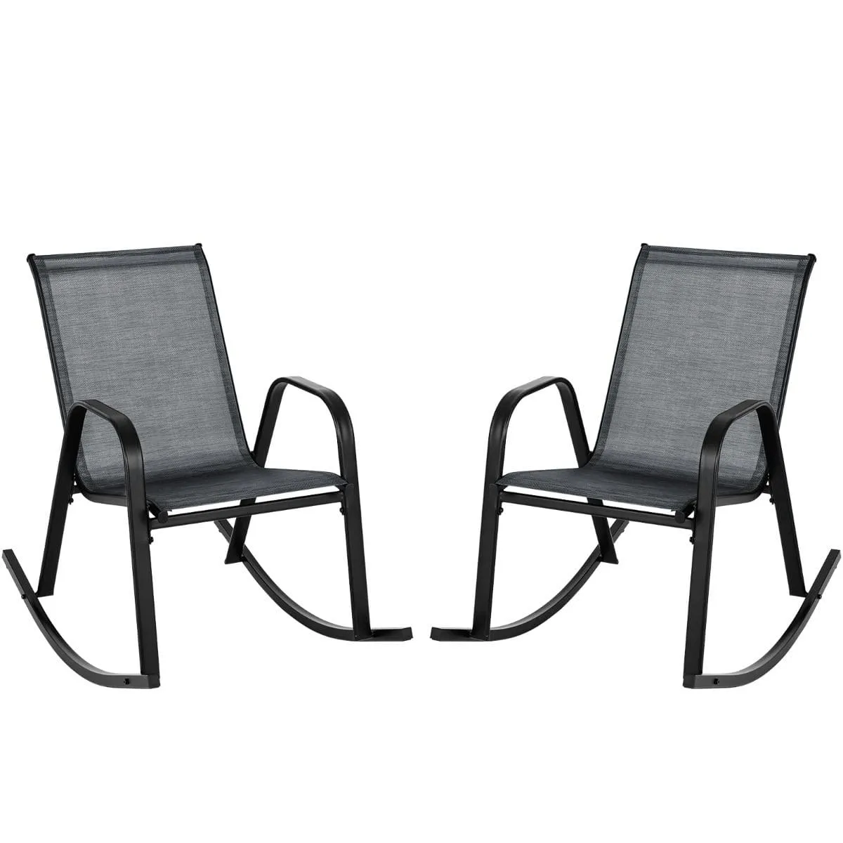 Bujane krzesła ogrodowe na płozach zestaw 2 szt.