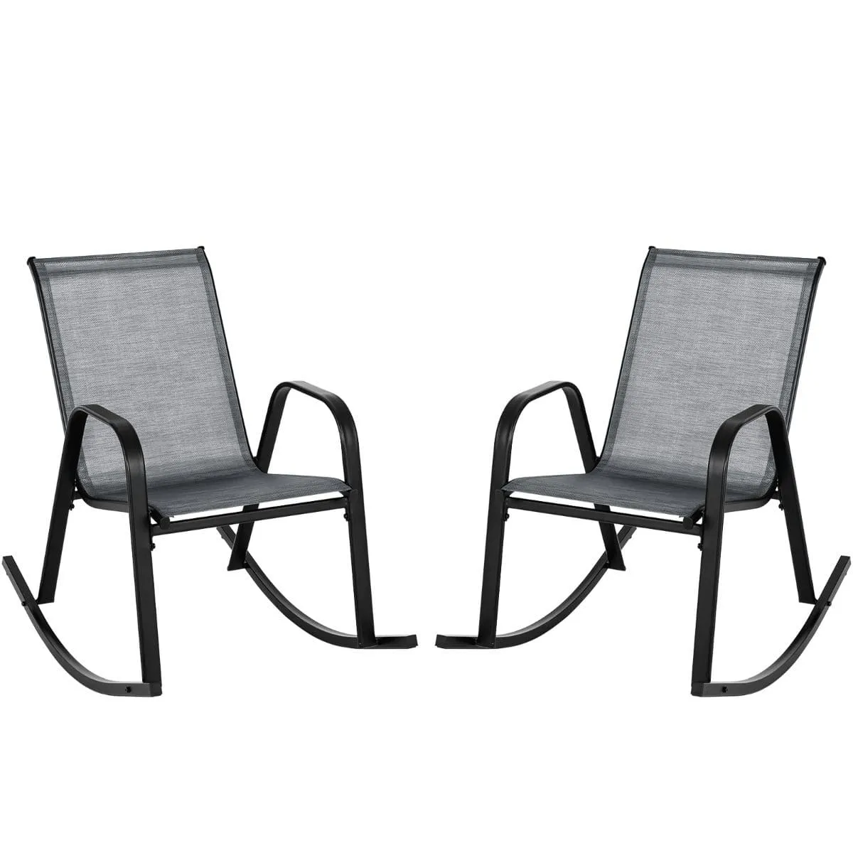 Bujane krzesła ogrodowe na płozach zestaw 2 szt.