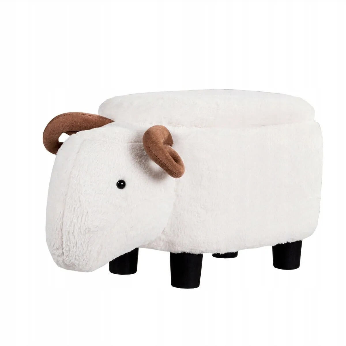 Unikalna pufa ze schowkiem w kształcie baranka