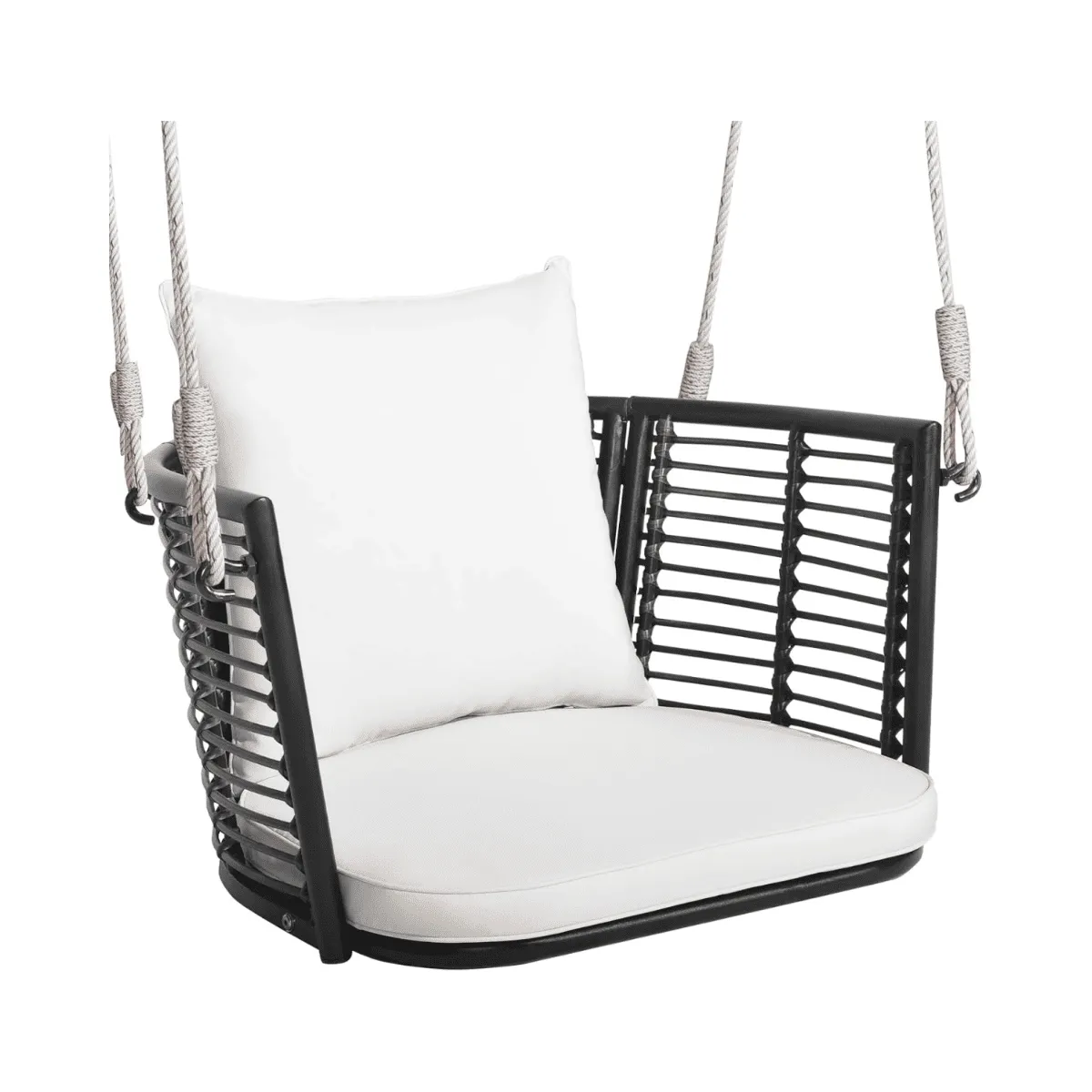 Wiszące krzesło rattanowe 180 kg białe