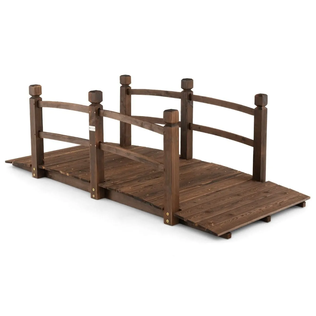 Drewniany klasyczny mostek do oczka wodnego