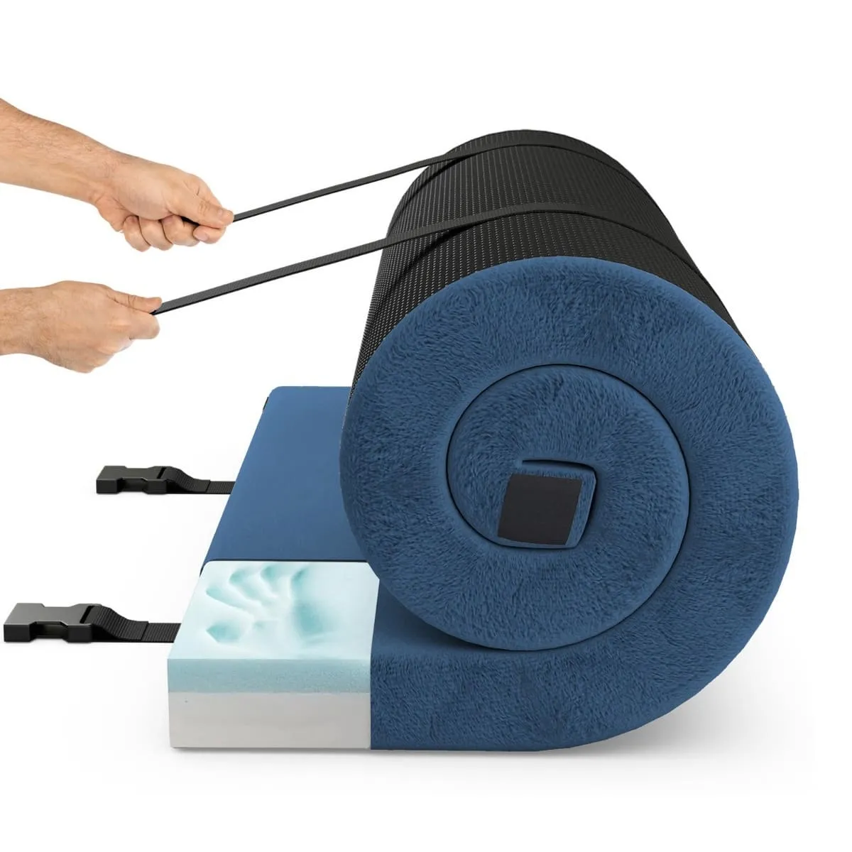 Zwijany materac kempingowy z pianką memory wodoodporny 97 x 188 cm