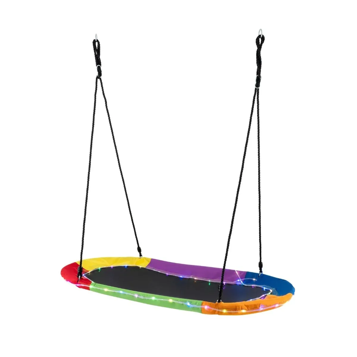 Owalna huśtawka dla dzieci bocianie gniazdo LED