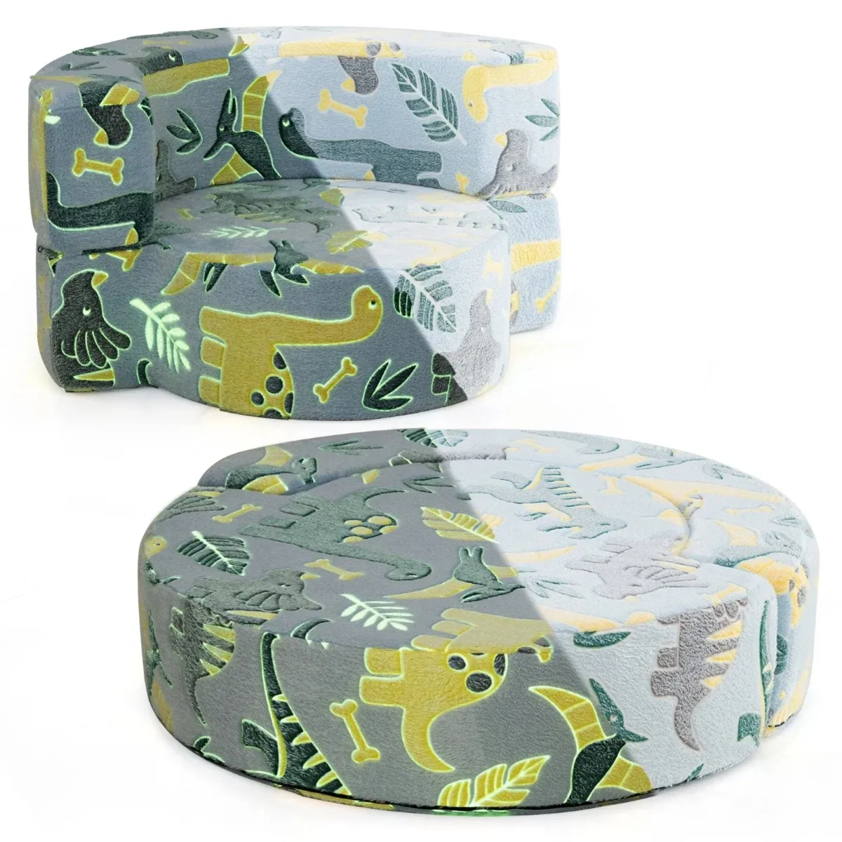 Okrągła modułowa sofa dla dzieci fluorescencyjna