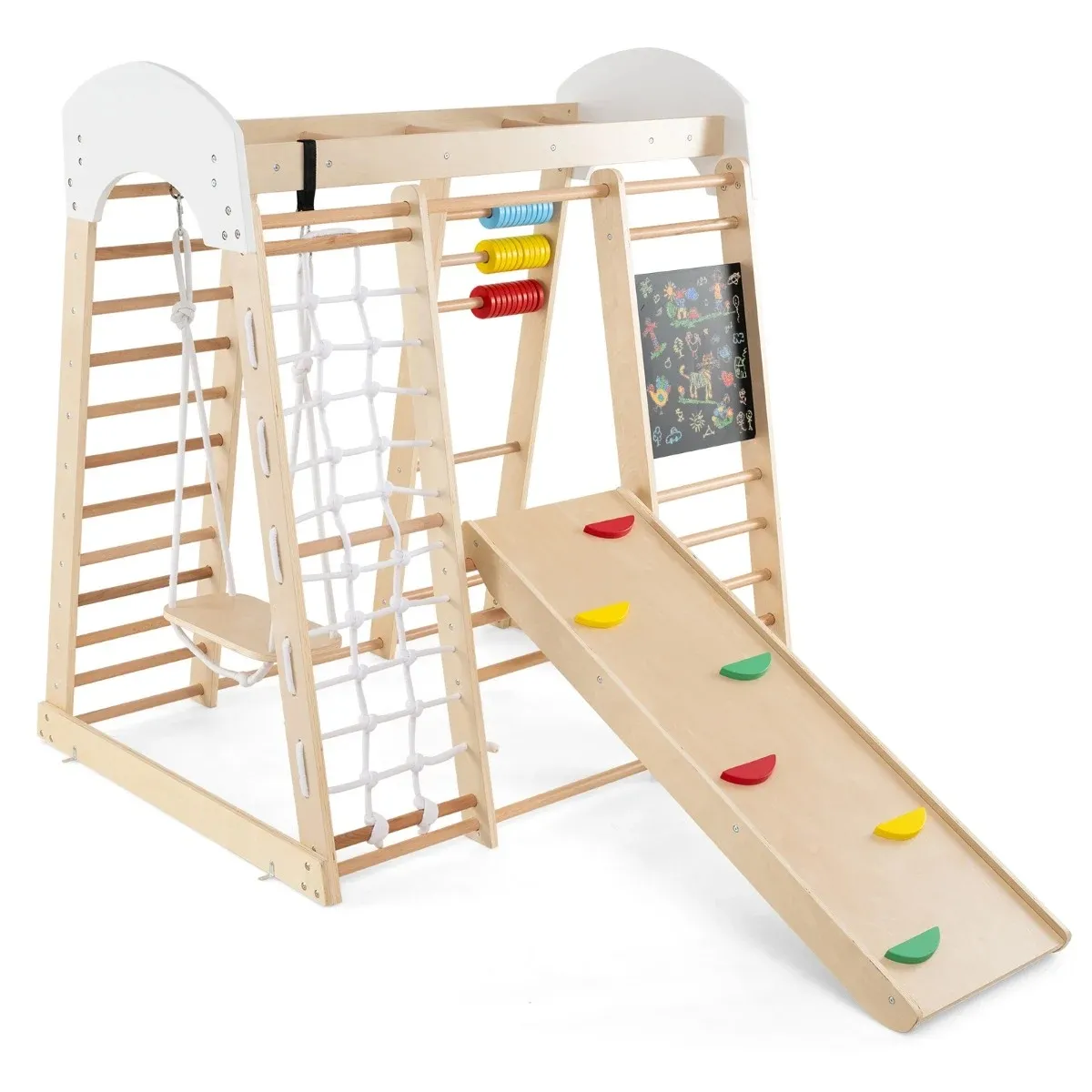 Drewniany plac zabaw 8 w 1