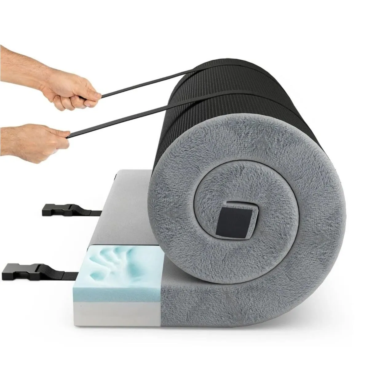 Zwijany materac kempingowy z pianką memory wodoodporny 78 x 188 cm