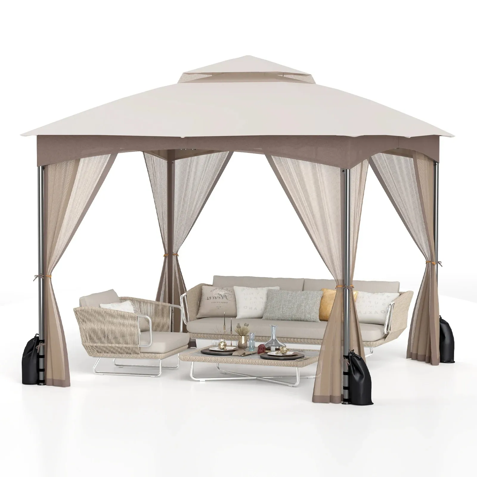 Pawilon ogrodowy namiot z siatką ochronną 3 x 3 m