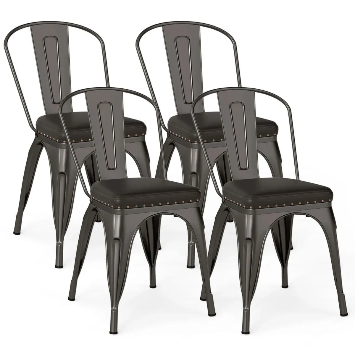 Metalowe krzesła w stylu industrialnym 4 szt.