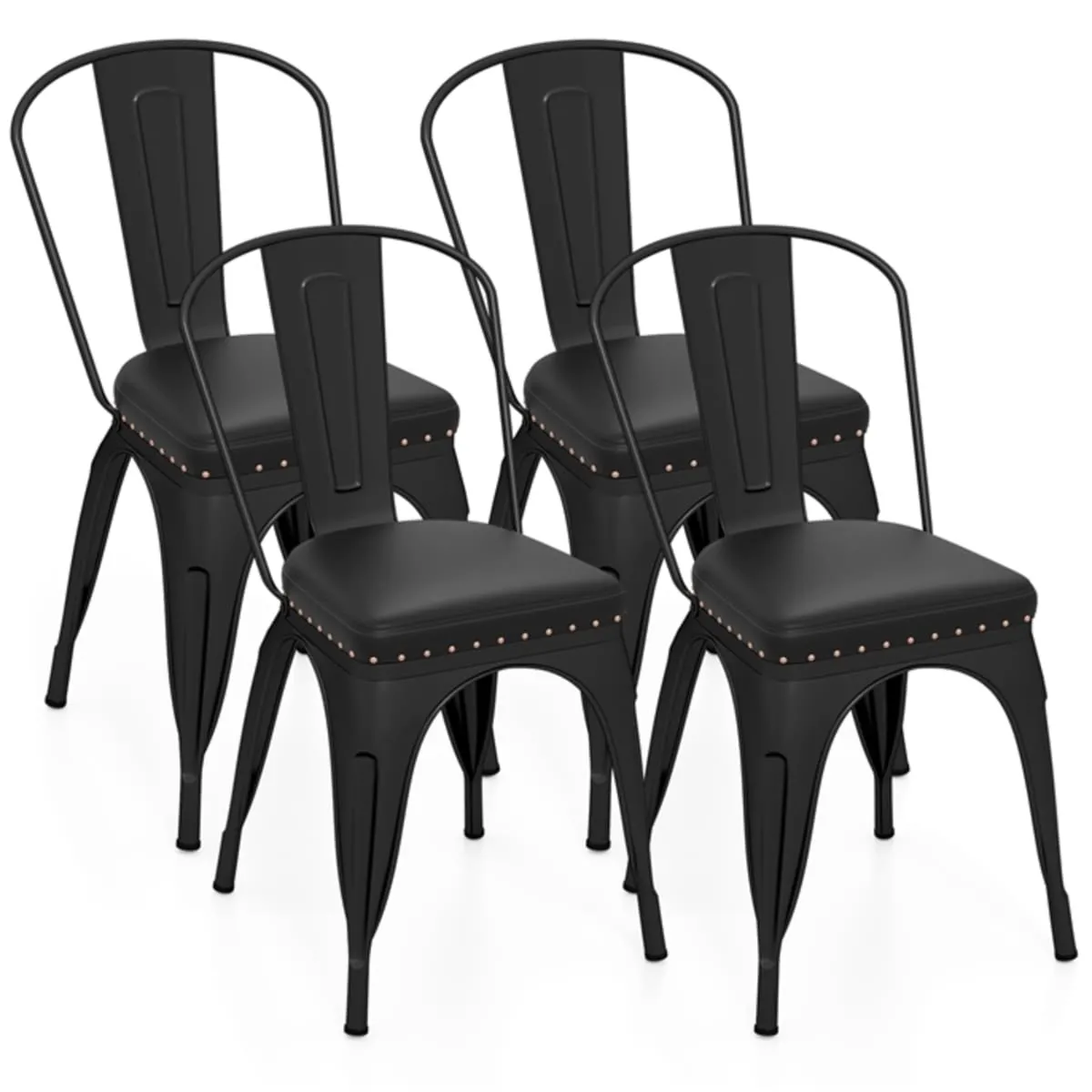 Metalowe krzesła w stylu industrialnym 4 szt.
