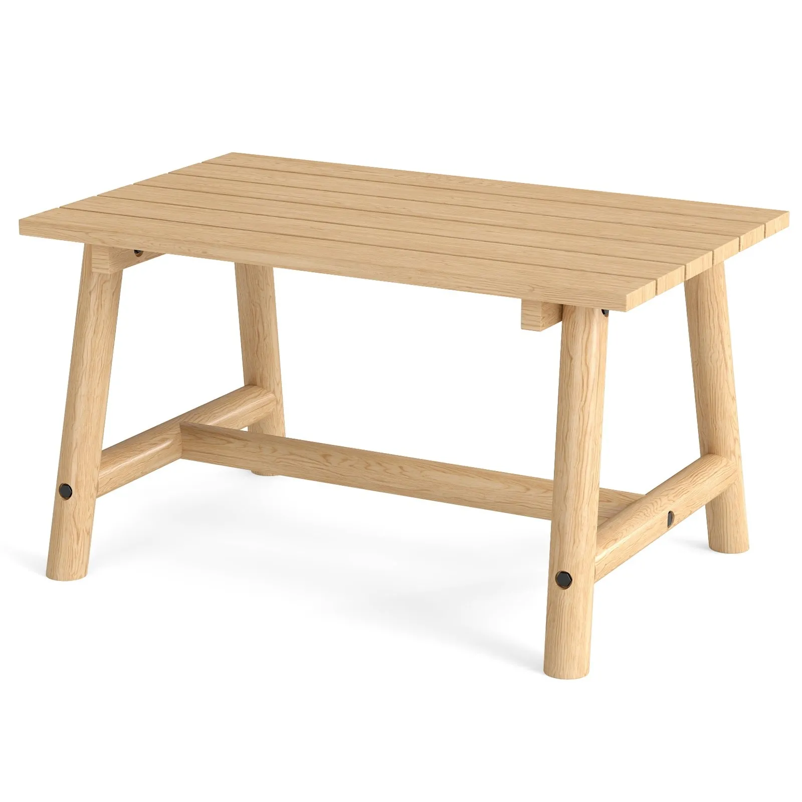 Stolik ogrodowy z drewna prostokątny naturalny