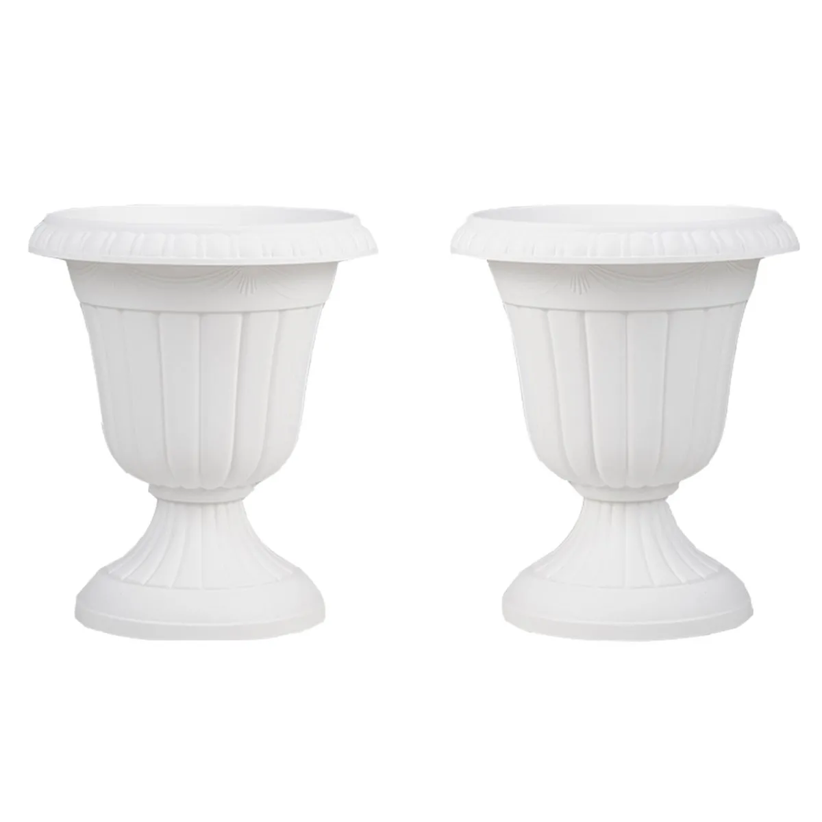 Donice z otworem odpływowym białe 2 szt