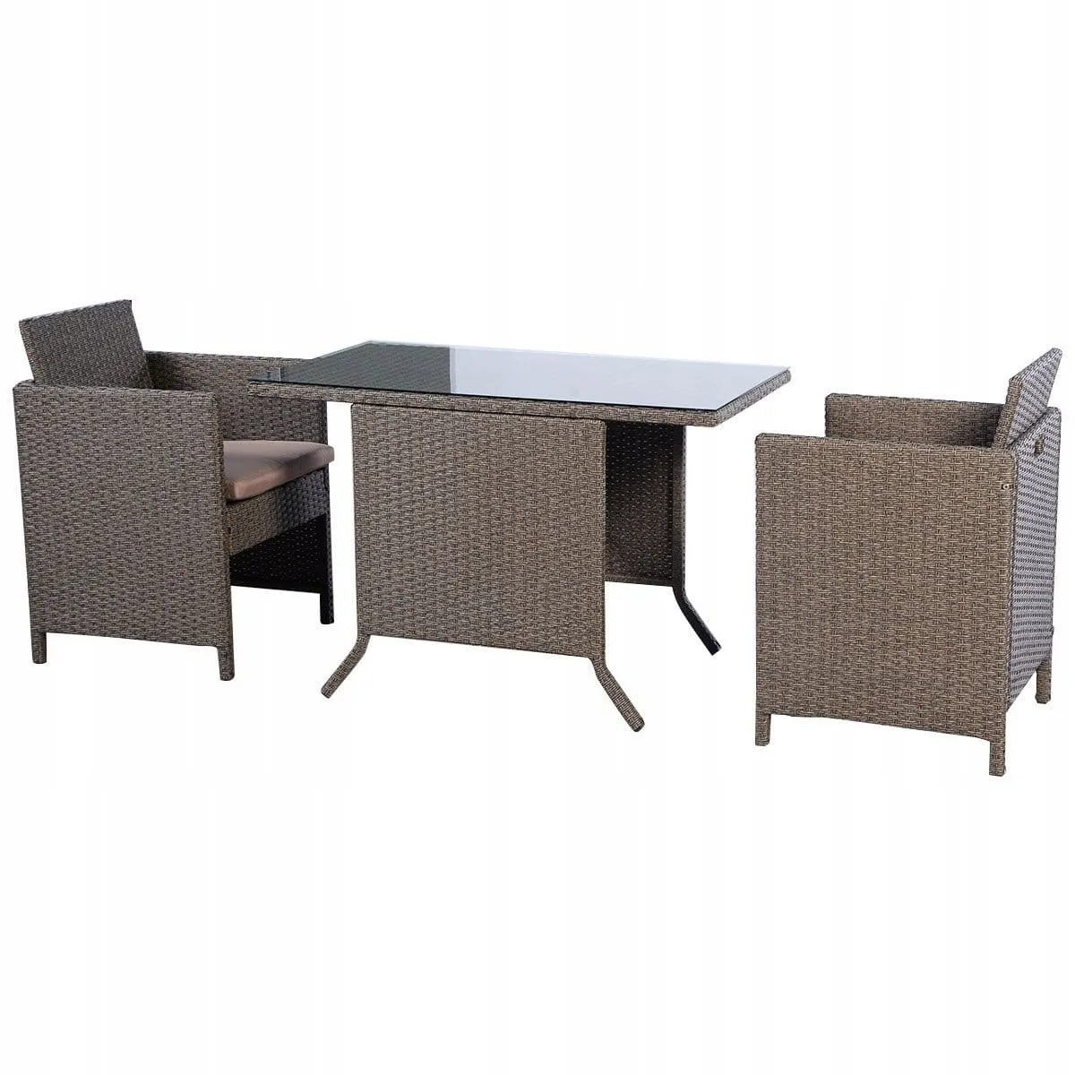 Meble ogrodowe rattanowe zestaw stół i 2 krzesła