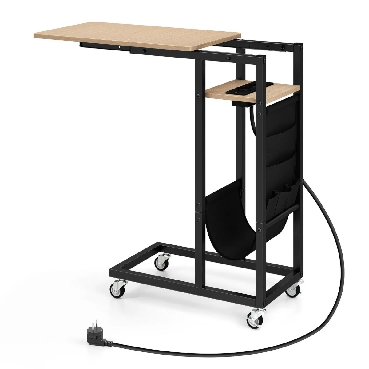 Stolik boczny ze stacją ładującą