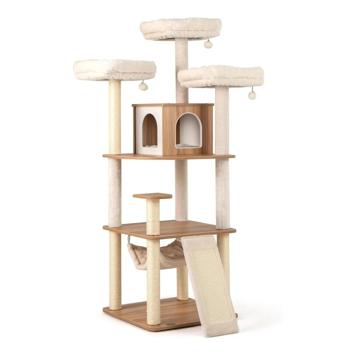 Legowisko z domkiem dla kota drapak