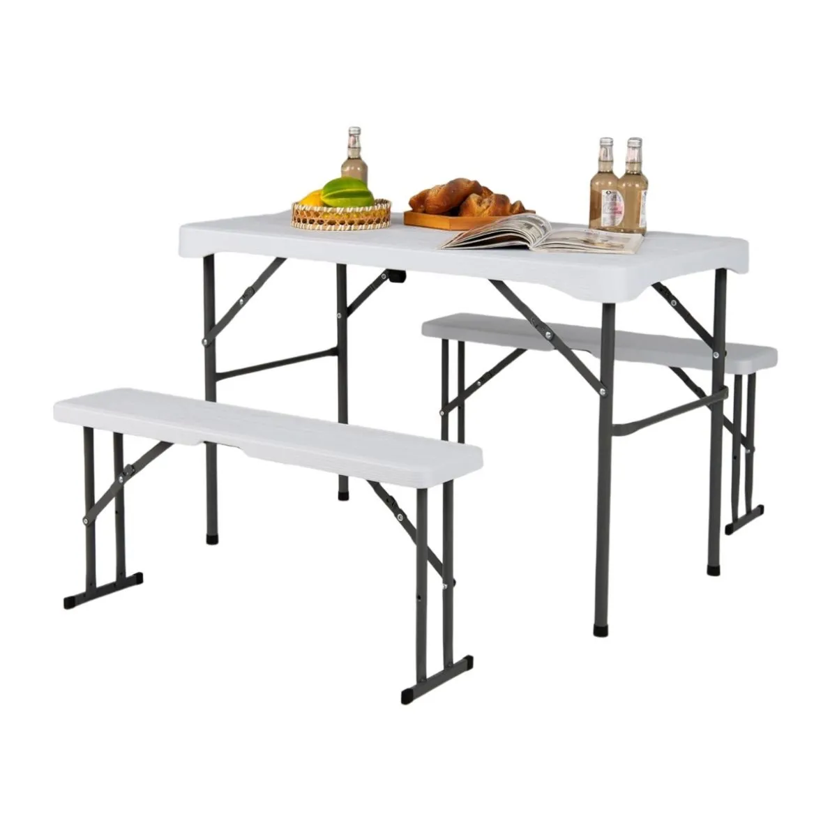 Rozkładany stół turystyczny z ławkami