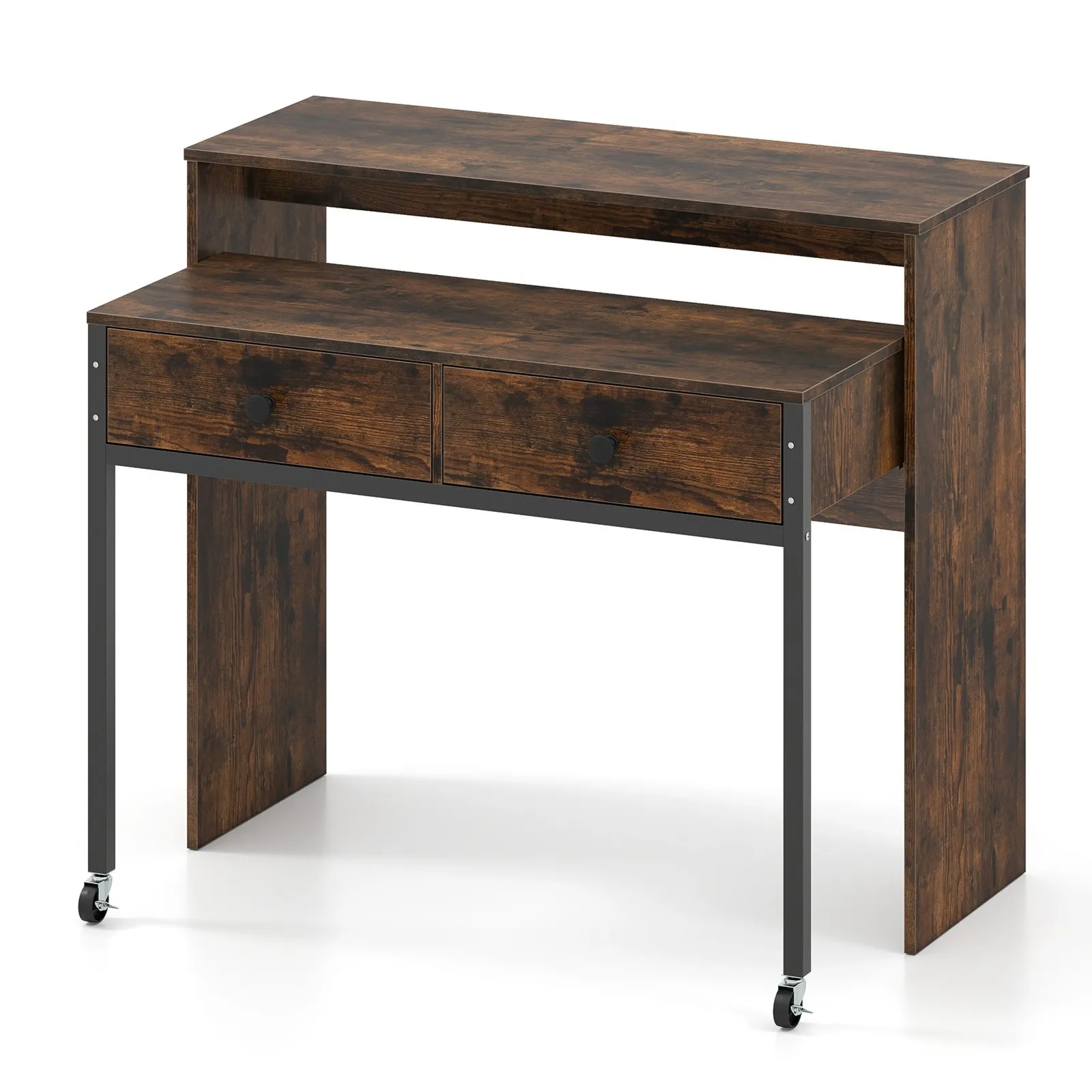 Rustykalna toaletka z wysuwanym blatem