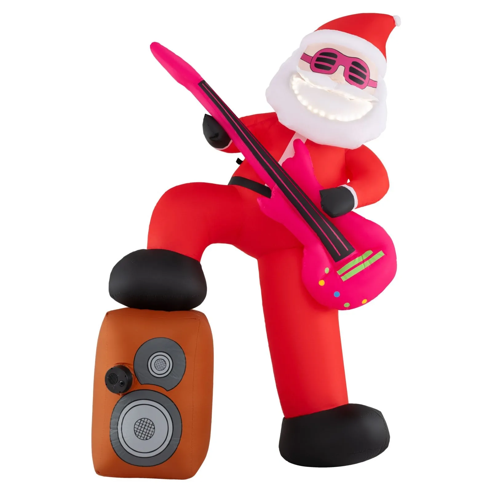 Dmuchana dekoracja bożonarodzeniowa Mikołaj gitarzysta