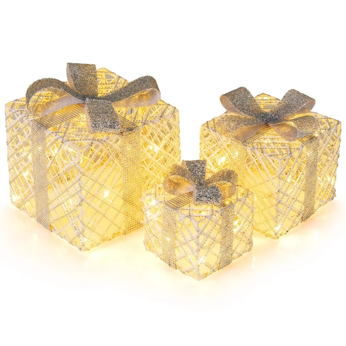 Dekoracja świąteczna świecące prezenty