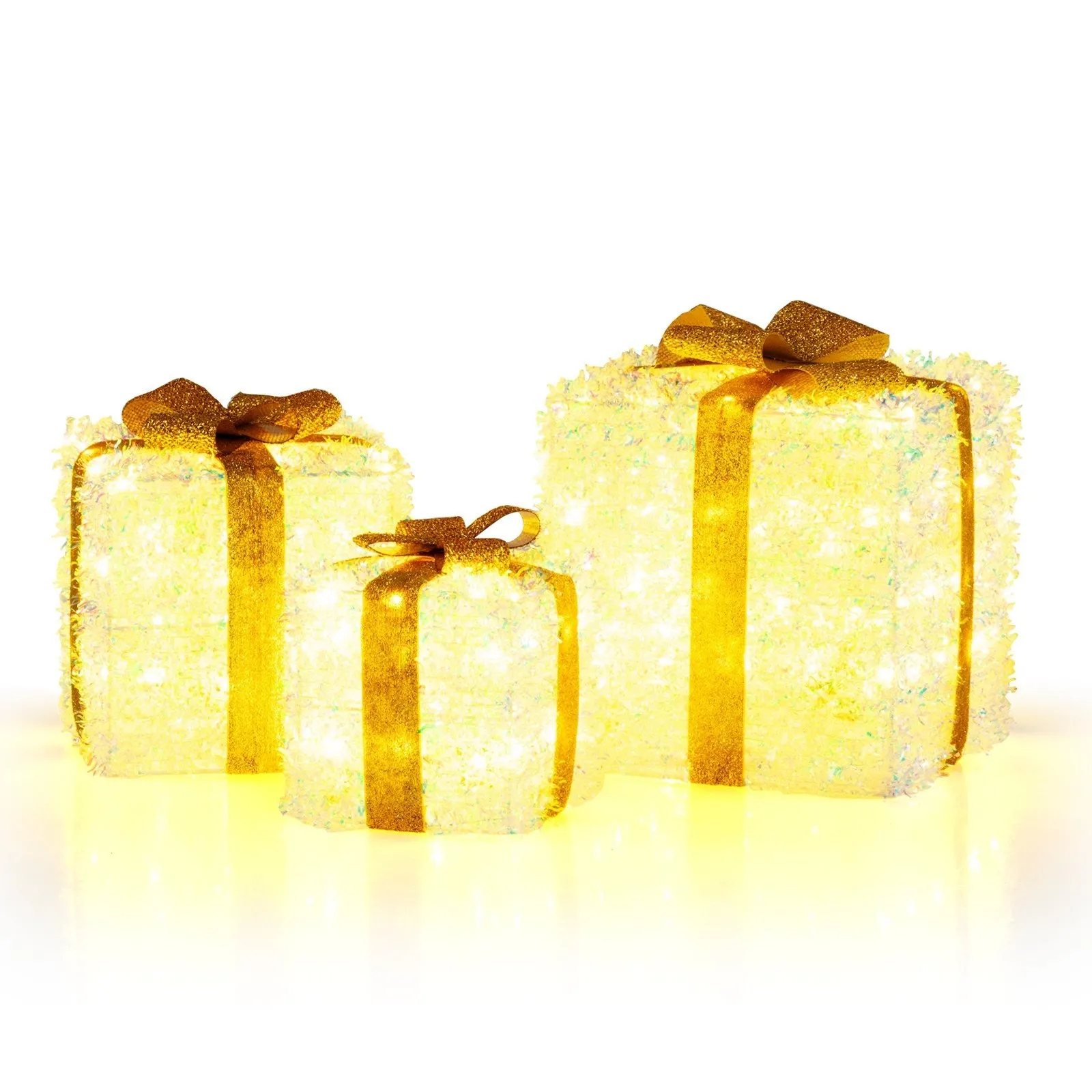 Ozdobne pudełka prezentowe LED 3 szt.