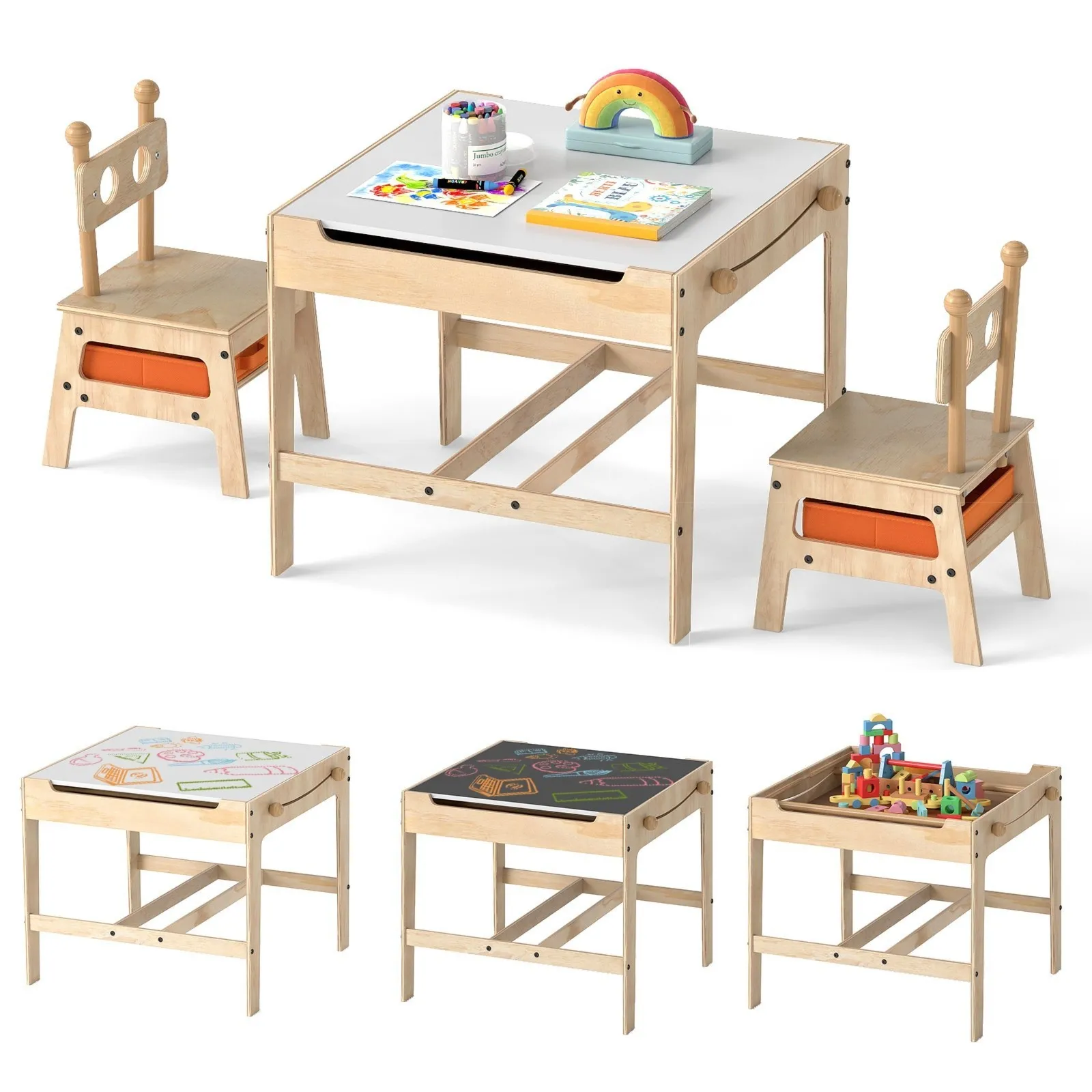 Stolik dla dzieci z 2 krzesłami Motyw robota