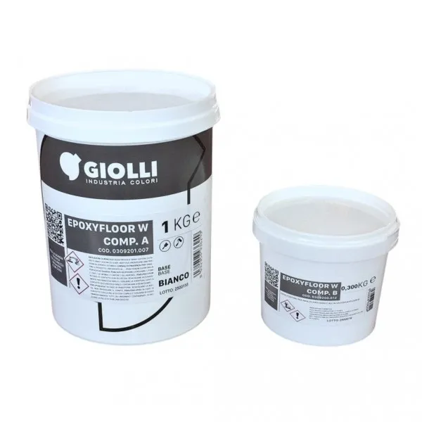 EPOXYFLOOR W 1KG + 0,3KG (biała, dwuskładnikowa farba epoksydowa do betonu z możliwością barwienia)