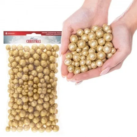 Kulki styropianowe 20g brokatowe do dekoracji stroików choinek złoty