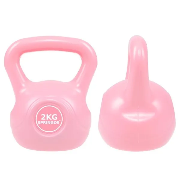 Hantla kettlebell ABS 2kg, odważnik różowy