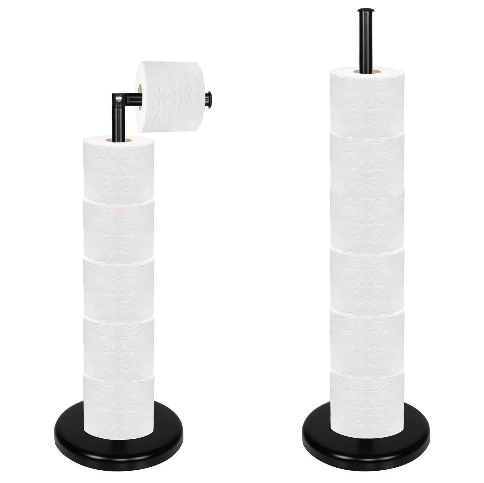 Stojak na papier toaletowy, uchwyt metalowy, czarny