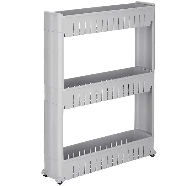 Mobilny regał na kółkach szafka łazienkowa 3 półki szary