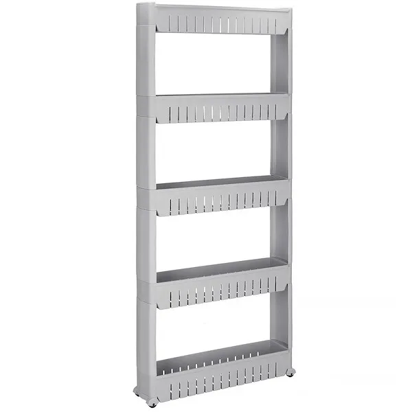 Mobilny regał na kółkach szafka łazienkowa 5 półek szary