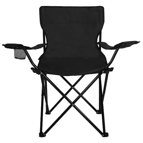 Krzesło turystyczne składane wędkarskie czarne