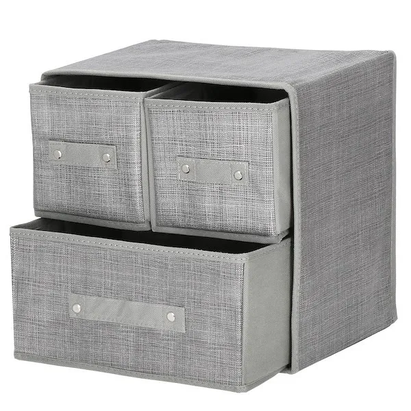 Organizer do szuflady na bieliznę zestaw 4 szt. szary