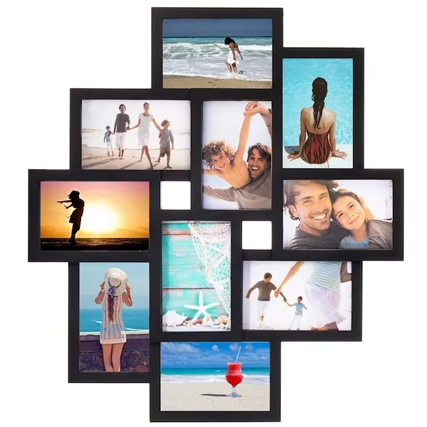 Ramka na zdjęcia 10 zdjęć multiramka 10x15 czarna