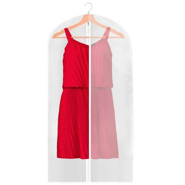 Pokrowiec na ubrania 150 cm garnitur z suwakiem biały transparentny