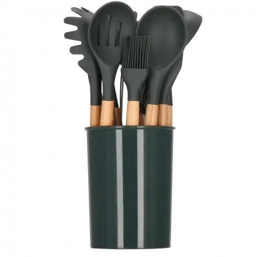 Przybory kuchenne 12 szt. akcesoria do kuchni silikonowe grafitowe