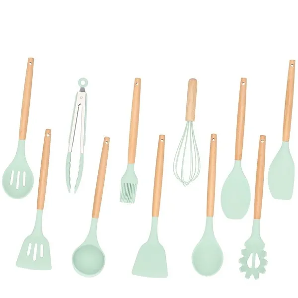 Przybory kuchenne 12 szt. akcesoria do kuchni silikonowe zielone