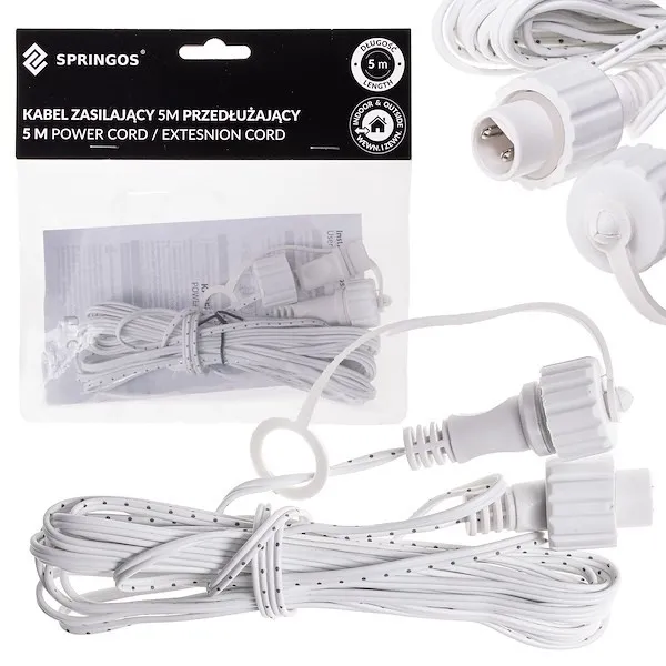 Przedłużacz 5m do lampek choinkowych