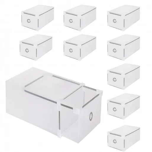 Organizer na buty z otwieraną szufladą 28x18x18 cm zestaw 10 szt.